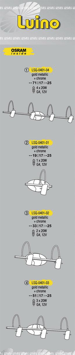 Технические характеристики светильника Luino LSQ-0401-02