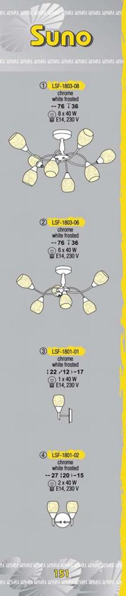 Технические характеристики светильника Suno LSF-1803-08