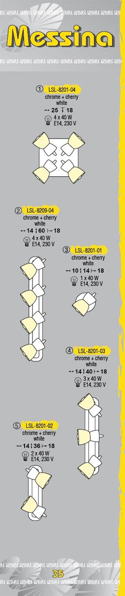 Технические характеристики светильника Messina LSL-8201-04