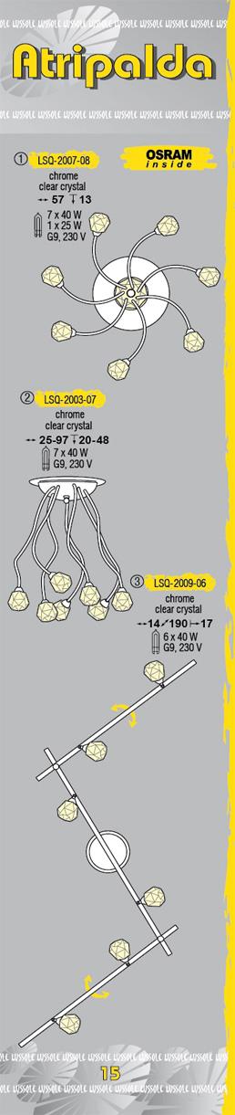Технические характеристики светильника Atripalda LSQ-2007-08