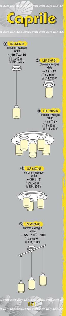 Технические характеристики светильника Caprile LSF-6107-03