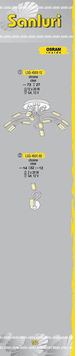 Технические характеристики светильника Sanluri LSQ-4503-12